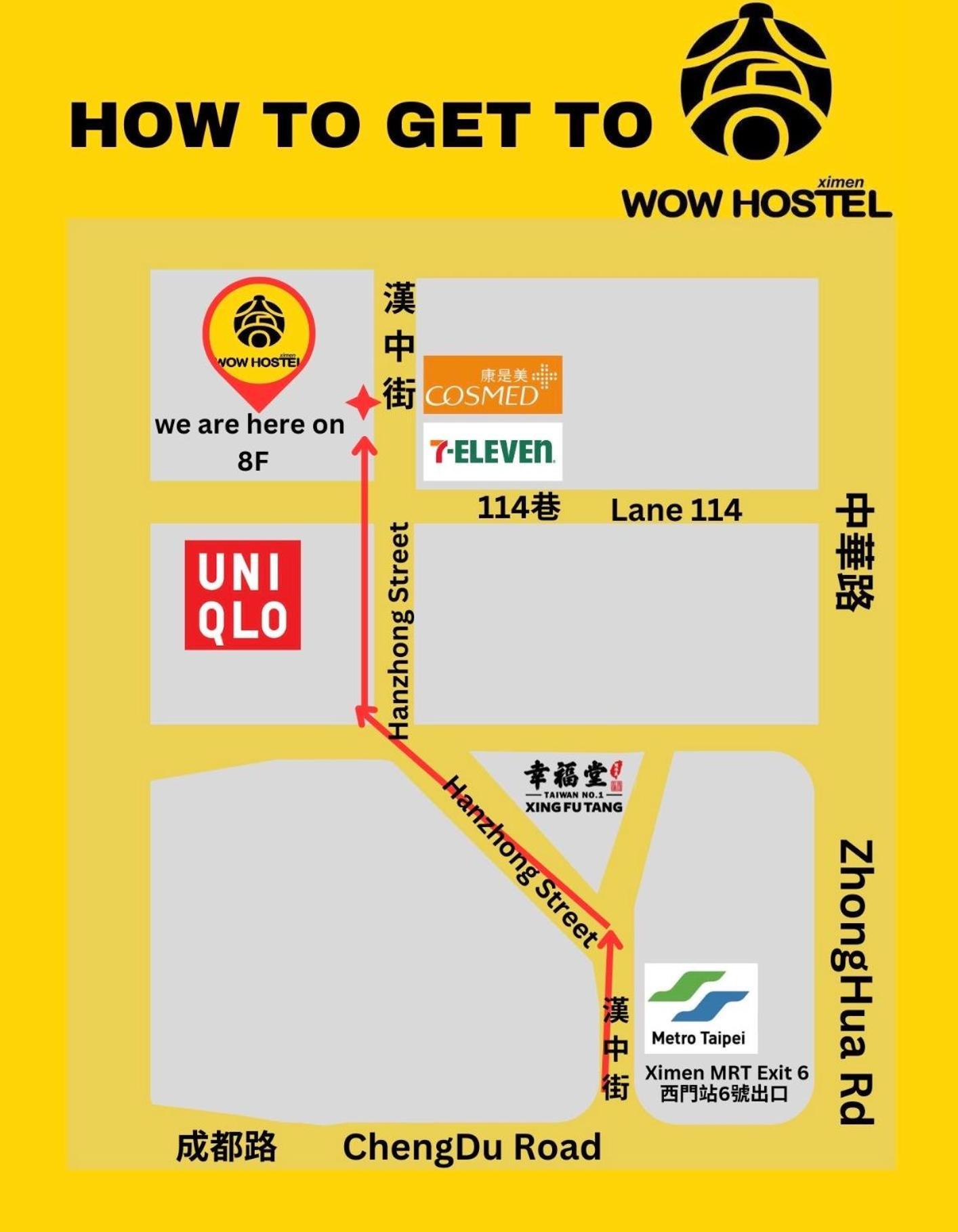 Ximen Wow Hostel Taipei Exteriör bild